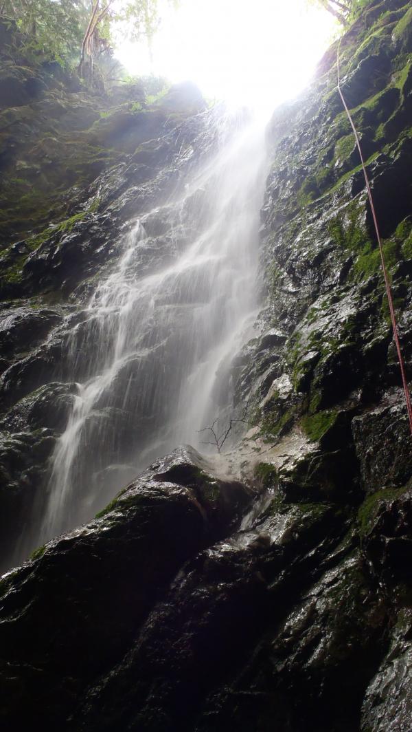 下降した白倉又沢。上部はブタ沢を思わせる渓相も1200位から怒涛の滝ラッシュ。